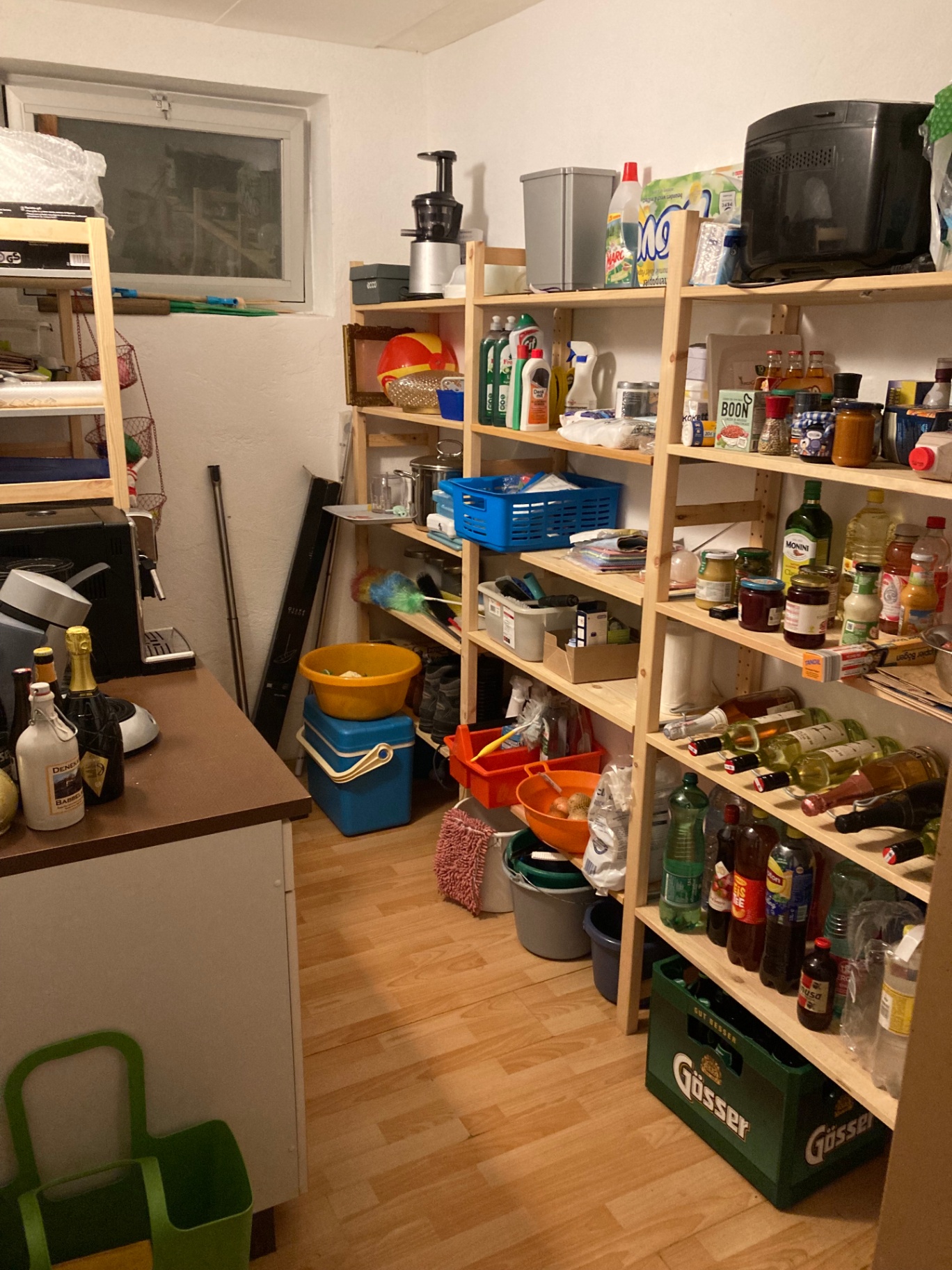 Voorraadkamer in de kelder