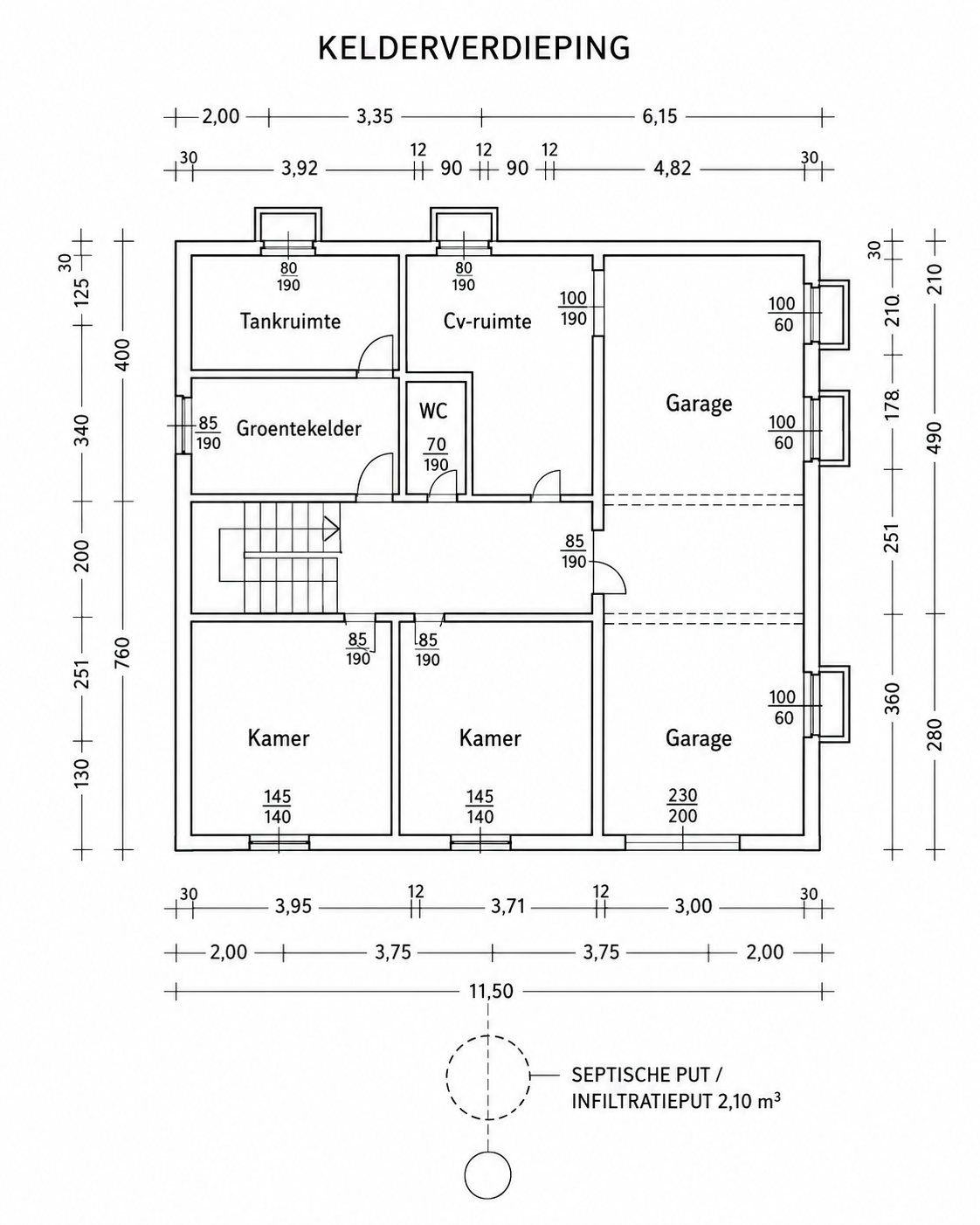 Plattegrond kelderverdieping